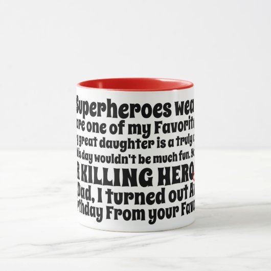 父の誕生日おもしろい引用文の願い マグカップ (中央)