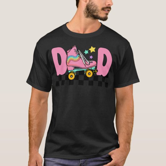 父の誕生日 ローラー スケート ファミリー Tシャツ (正面)