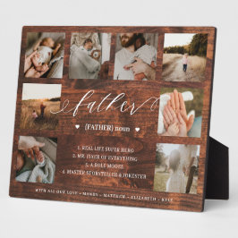 父の辞書の定義ウッドフォトコラージュ フォトプラーク