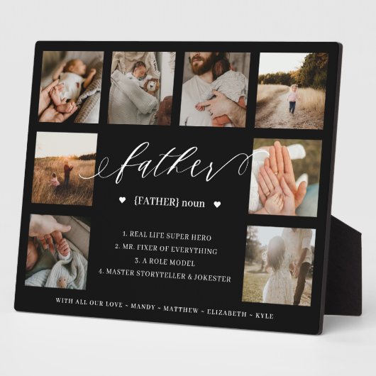 父の辞書定義8フォトコラージュブラック フォトプラーク (側面)