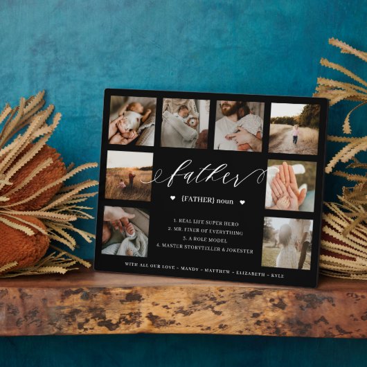 父の辞書定義8フォトコラージュブラック フォトプラーク (側面)