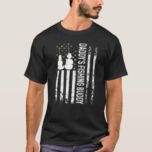 父の釣り仲間 少年釣り人 Tシャツ (正面)