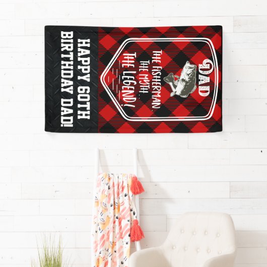 父の魚釣りの誕生日のパパ神話の伝説 横断幕 (インサイチュ)