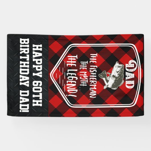 父の魚釣りの誕生日のパパ神話の伝説 横断幕 (横)