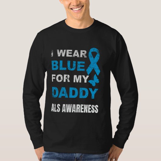 父のALS啓発活動としてブルーを身に着けます Tシャツ (正面)