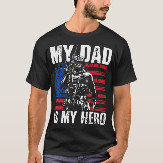父はヒーロー 軍人パパ 父の日 7月4日 Tシャツ
