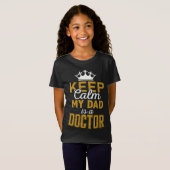 父は医者 Keep Calm ガールズ ブラック イエロー Tシャツ (正面フル)