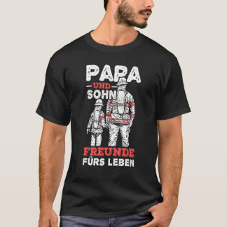 父は子を映す 消火隊の父と子 Tシャツ