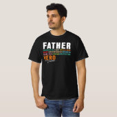 父は懸命に働き、面白く、賢く、強く、英雄です Tシャツ (正面フル)