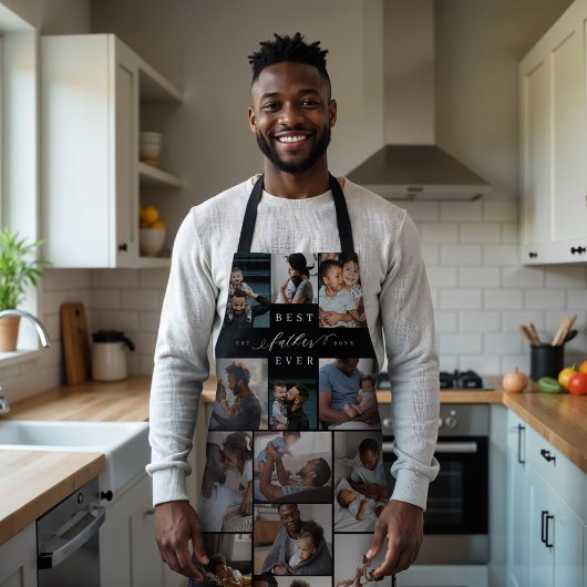 父は最高の常にスクリプトの父の日の写真コラージュ エプロン