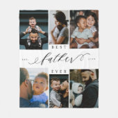 父は最高の常にスクリプトの父の日の写真コラージュ フリースブランケット (正面)