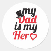 父は私のヒーロー（父の日）グリーティングカード ラウンドシール (正面)