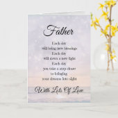 父への励ましの詩 デザイン グリーティング カード (黄色い花)