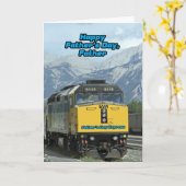 父への黄列車エンジン幸せな父の日 カード (黄色い花)