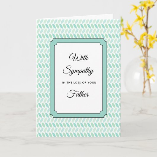 父またはだれでものための悔やみや弔慰の哀悼の言葉挨拶 カード (黄色い花)