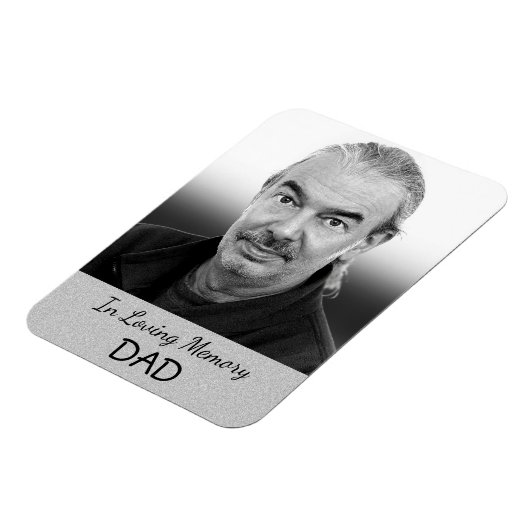 父または祖父のためのシルバーフォトメモリアムマグネット マグネット (左側)