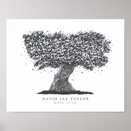 父を偲ぶ樹木の生命記念ギフト ポスター (正面)