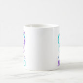 父を偲んでターコイズブルーとパープルを身につける コーヒーマグカップ (中央)
