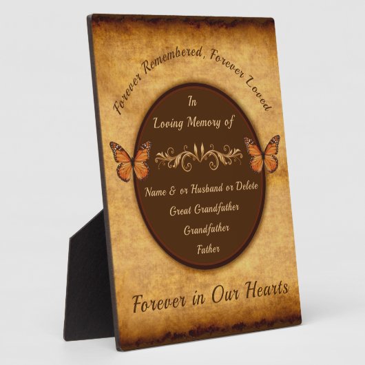 父を失うために記念品アイディアをパーソナライズ フォトプラーク (側面)