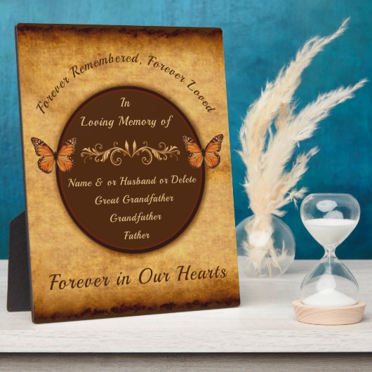 父を失うために記念品アイディアをパーソナライズ フォトプラーク (側面)