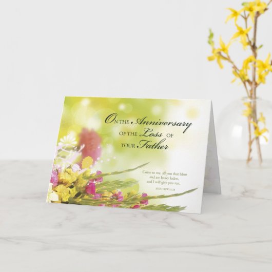 父を失う日，死と花 カード (黄色い花)