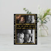 父エレガントの日の写カスタム真・金ゴールド 箔シーズンポストカード (立ち正面)