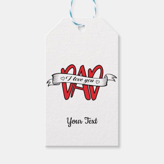 父エレガントの日I愛するパパ ギフトタグ (正面)