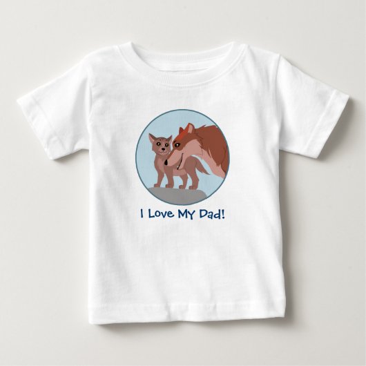 父オオカミと子 ベビーTシャツ (正面)