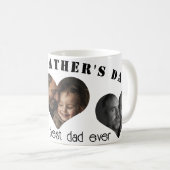 父カスタムの日のハート型フォトギフト コーヒーマグカップ (正面右)
