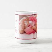 父カスタムの日の詩と一緒に写真ダークレッド コーヒーマグカップ (中央)