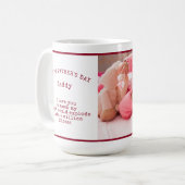 父カスタムの日の詩と一緒に写真ダークレッド コーヒーマグカップ (正面左)