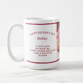 父カスタムの日の詩と一緒に写真ダークレッド コーヒーマグカップ (左)