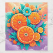 父カラフルの日のオレンジ ワインラベル (シングルラベル)