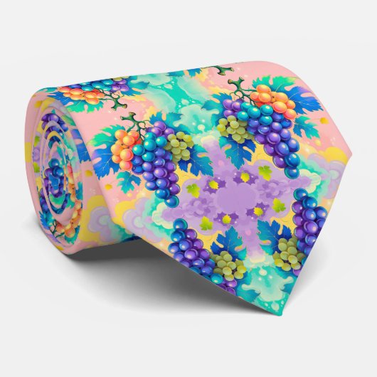父カラフル日の葡萄 ネクタイ (ロール)