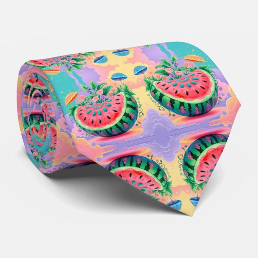 父カラフル祭のスイカ ネクタイ (ロール)