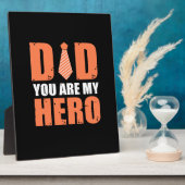 父ギフト |パパあなたは私のヒーロー フォトプラーク (側面)