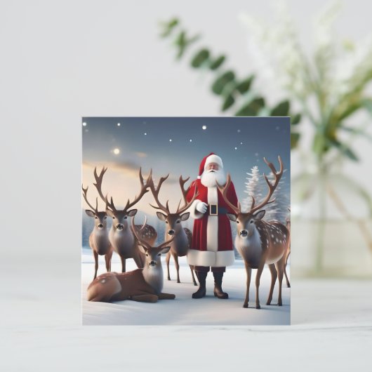 父クリスマスはトナカイとポーズをとっていた。 セーブザデート (スタンド正面)