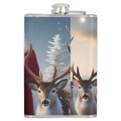 父クリスマスはトナカイとポーズをとっていた。 フラスク (裏面)
