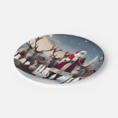 父クリスマスはトナカイとポーズをとっていた。 ペーパープレート (アングル)