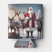 父クリスマスはトナカイとポーズをとっていた。 缶クーラー (正面)
