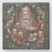父クリスマスサンタクロステラコッタスペインのー ストーンコースター (正面)