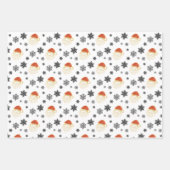 父クリスマスサンタクローススノーイラストレーション ラッピングペーパーシート (正面3)