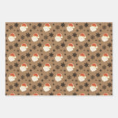 父クリスマスサンタクローススノーイラストレーション ラッピングペーパーシート (正面2)
