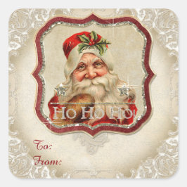 父クリスマスホーホーホーサンタクリスマスラベル スクエアシール