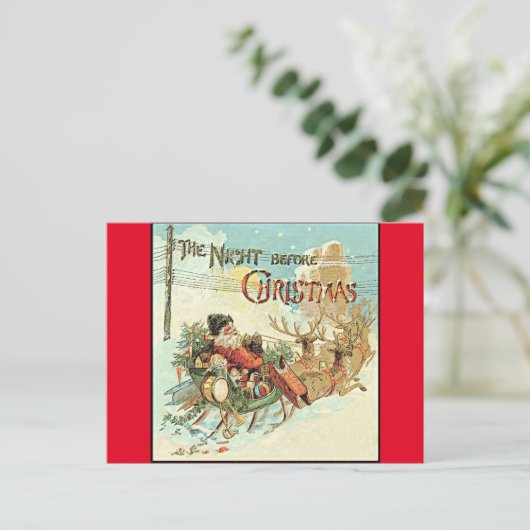 父クリスマスヴィンテージサンタクロース葉書 シーズンポストカード (スタンド正面)