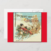 父クリスマスヴィンテージサンタクロース葉書 シーズンポストカード (正面/裏面)