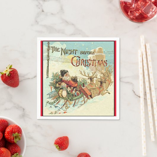 父クリスマスヴィンテージサンタクロース スタンダードカクテルナプキン (インサイチュ)