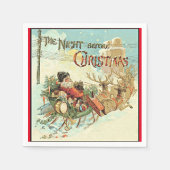 父クリスマスヴィンテージサンタクロース スタンダードカクテルナプキン (正面)