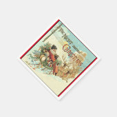 父クリスマスヴィンテージサンタクロース スタンダードカクテルナプキン (角)