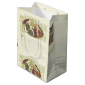 父クリスマスヴィンテージブックサイドオールドレタリング ミディアムペーパーバッグ (裏面アングル)